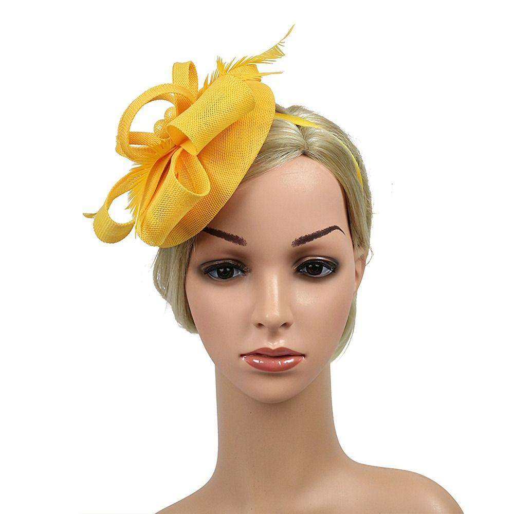 Chapéus Fascinator de Flor Pena Maquiagem Baile Elegante Acessórios de Cabelo Mulheres