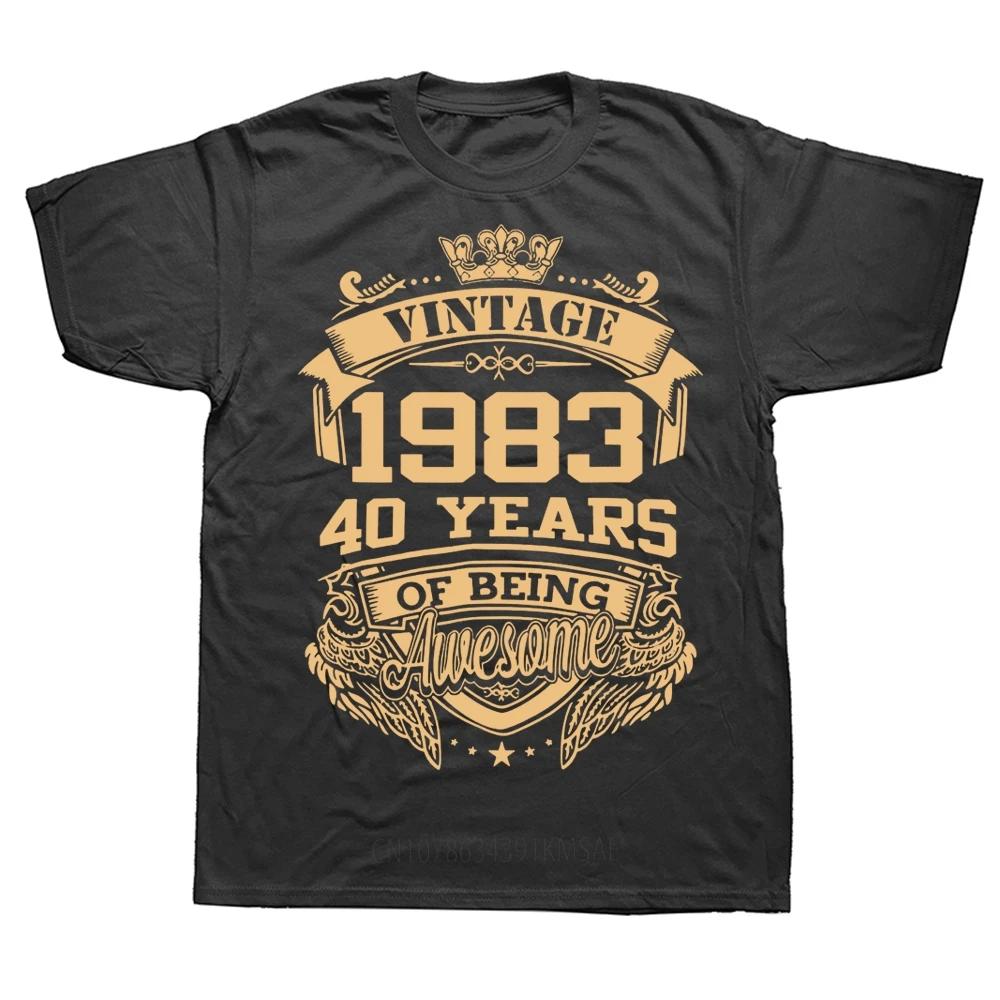 Nouveauté 1983 40 Ans d'Être Génial T-shirts 40ème Anniversaire Graphiques Coton Streetwear Manches Courtes Cadeaux d'Anniversaire Style d'Été T-shirt