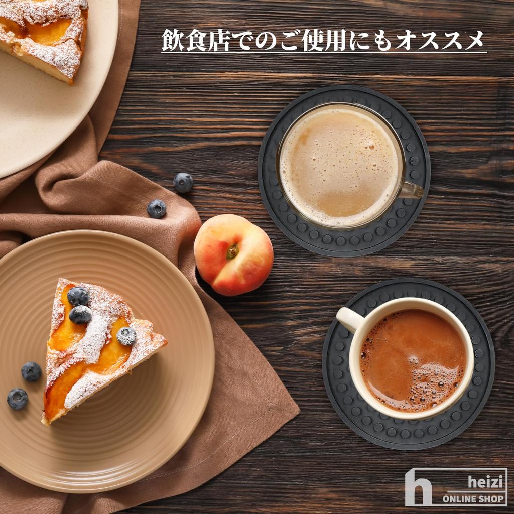 heizi Bar Mat, Counter, Coaster Set of 6, Draining Mat, Silicone with Case (Bar Mat 60cm x 8cm, Set of 6 Coasters)