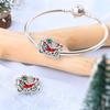 Romantic Copper Christmas Heart Bell & Santa Stocking Charm Fit Original Bracelet Accessories Diy Xmas Holiday Gift