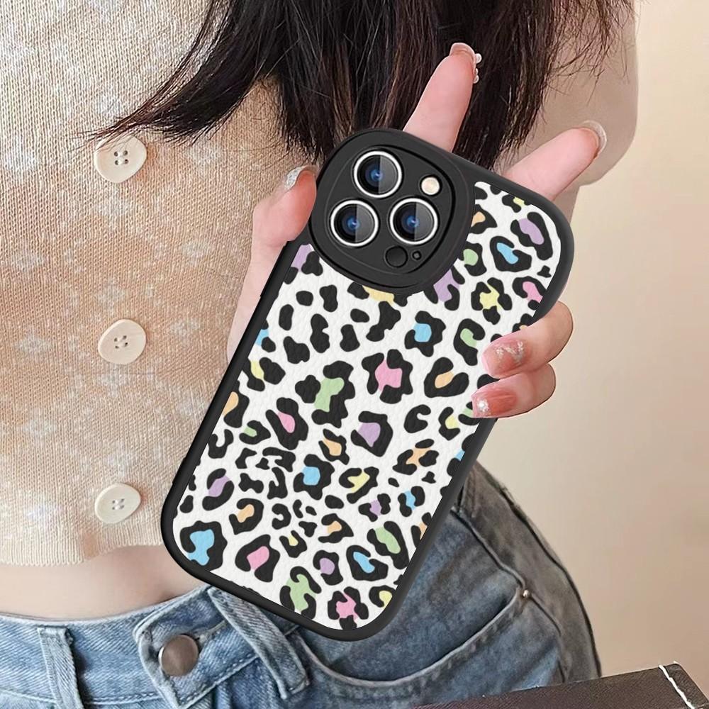 Leopard Print Phone Case Hard Leather For IPhone 16 15 14 13 12 Mini 11 14 Pro Max Xs X Xr 7 8 Plus Fundas
