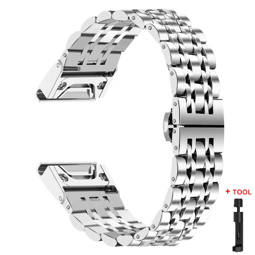20 22 26mm Quickfit Watch Stainless Steel Strap For Garmin Fenix 8 7S 7x 7 6S 6X 6 Pro 5S 5X 935 945 Enduro Gen2 Metal Smartband