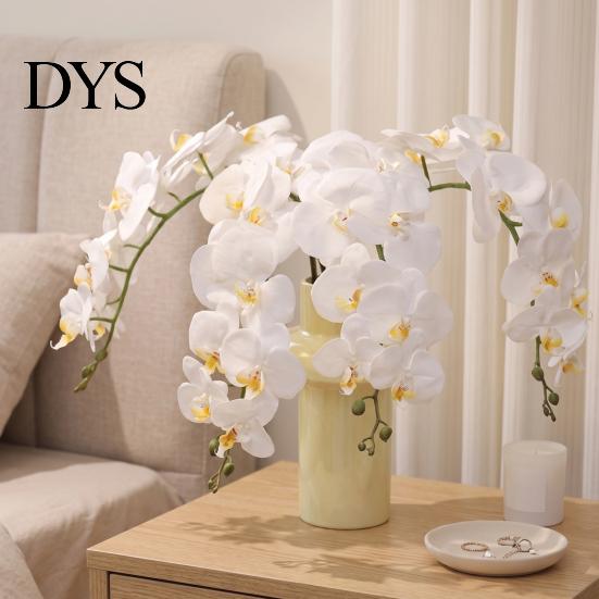 Maintenance Free Faux Floral Arrangements Artificial Phalaenopsis Silk Orchid Flower for Home Decor, Realistic Velvet Plant Decorative Plants Weddings