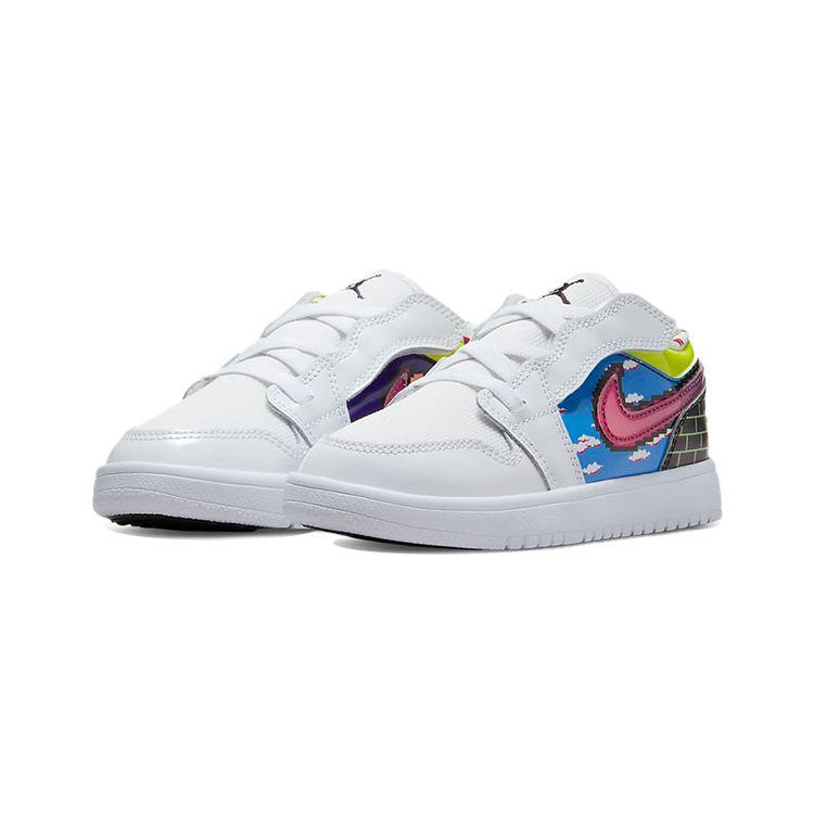 Air Jordan 1 Low ALT PS Old School Gaming Dětské tenisky Bílá Černá Citronově-jedovatá DM8970-114