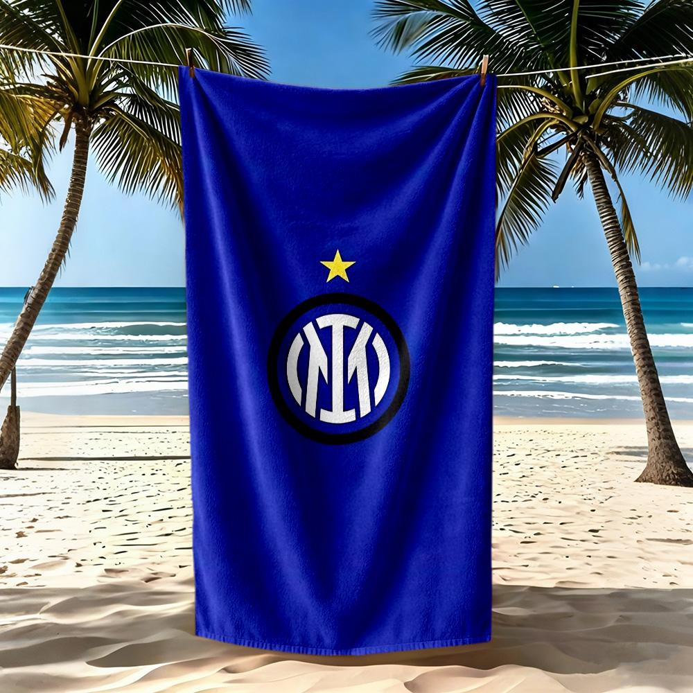 Inter Milan Beach Towel Quickdry Soft Microfiber Comfortable Lightweight Suitable For Swimming Gym Camping Yoga Vacation