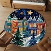 1pc Christmas Town Round Chair Mat Office Area Rug - Non-Slip, Floor Mat for Office, Bedroom, Ideal Home Decor Gift P0105118