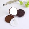 Chocolate Cookies Folding Makeup Mirror Women's Portable Bag Portable Makeup Mirror Creative Mirror Comb Set
