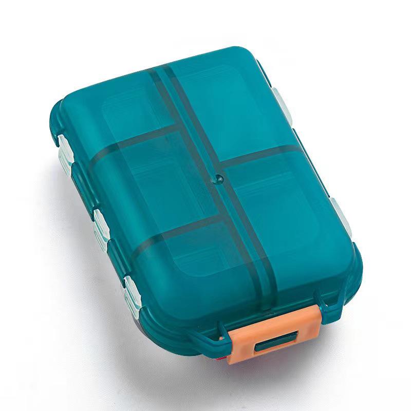 Pilulier portable compact à double couche avec 10 compartiments pour un rangement sécurisé des médicaments