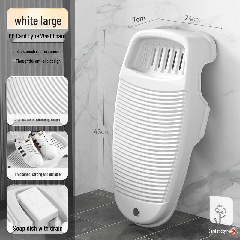 Compact Non-Slip Plastic Washboard for Underwear, Socks, and Clothes In Household Basin