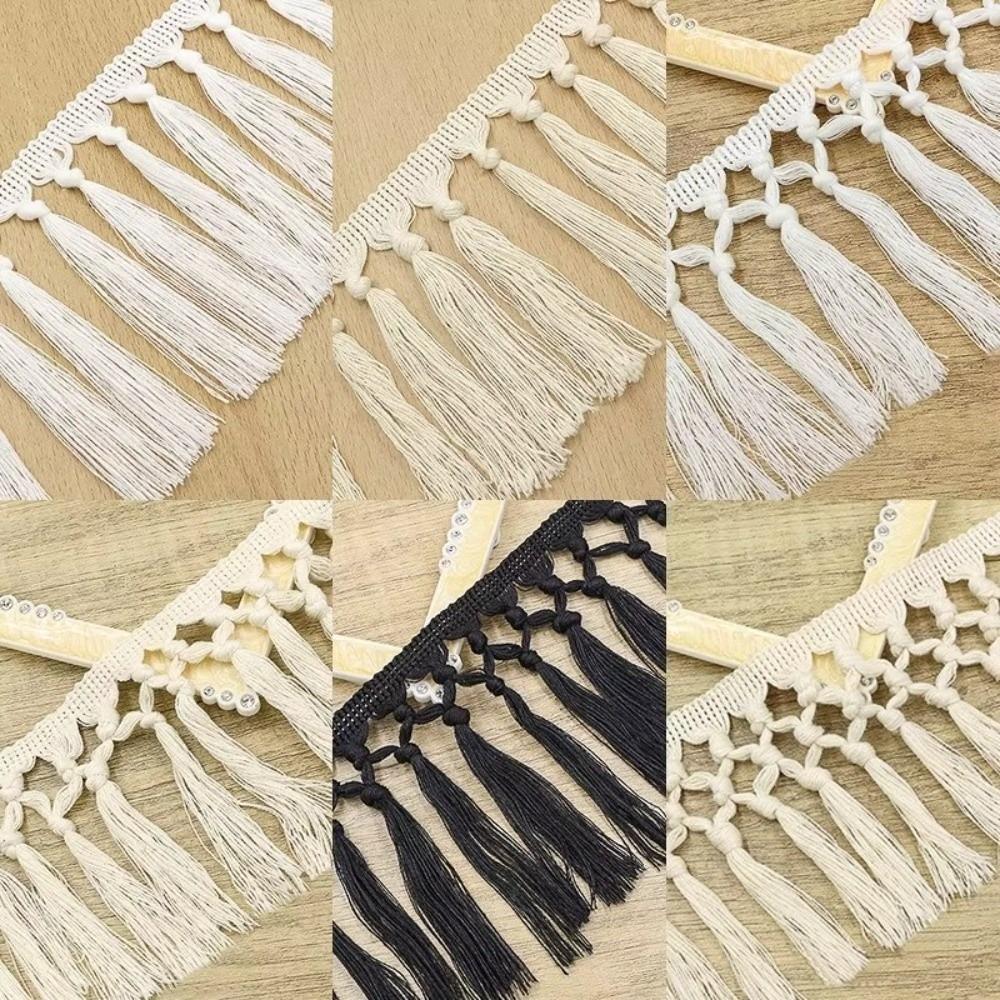 1Yard 11cm Wide Tassel Trim Ribbon Boho Style Macrame Tassel Ribbon For Home Textile