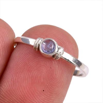 Natural Tanzanite Gemstone 925 Solid Sterling Silver Jewelry Ring Size 8 I5r93
