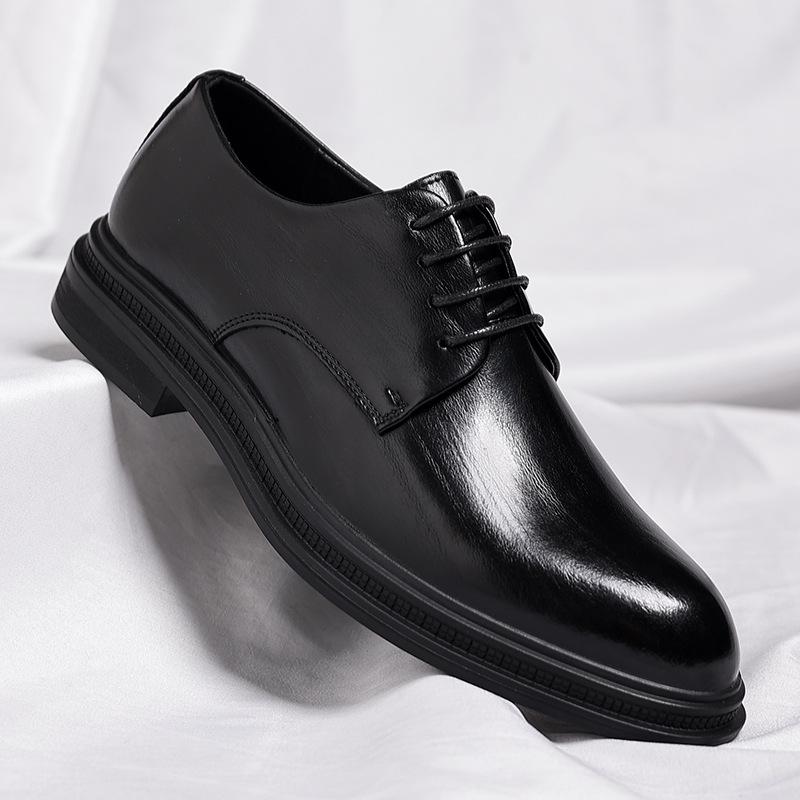 Wenzhou Leather Shoes Men's 2025 Autumn New British Style Korean Version Height-increasing Shoes Commuter Office Height-increasing 8CM Men's Shoes
