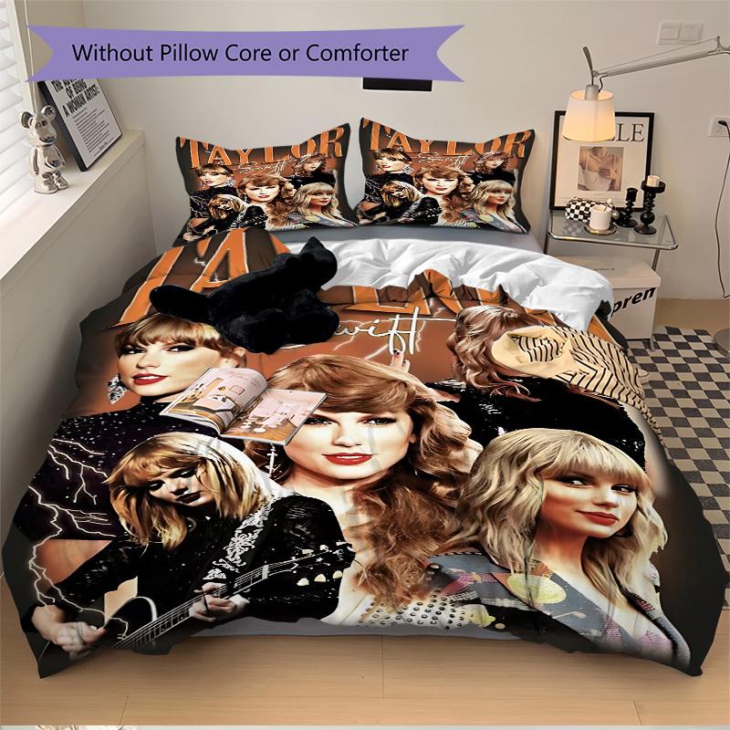 3dílná sada povlečení Taylor Swift: Ideální do ložnice nebo pokoje pro hosty. Měkké a pohodlné bez vnitřního jádra yy251010150
