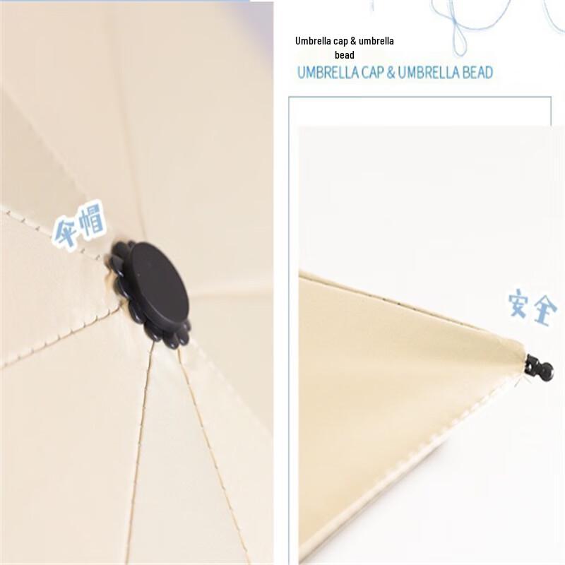 UV Protection Three-Fold Wooden Handle Umbrella