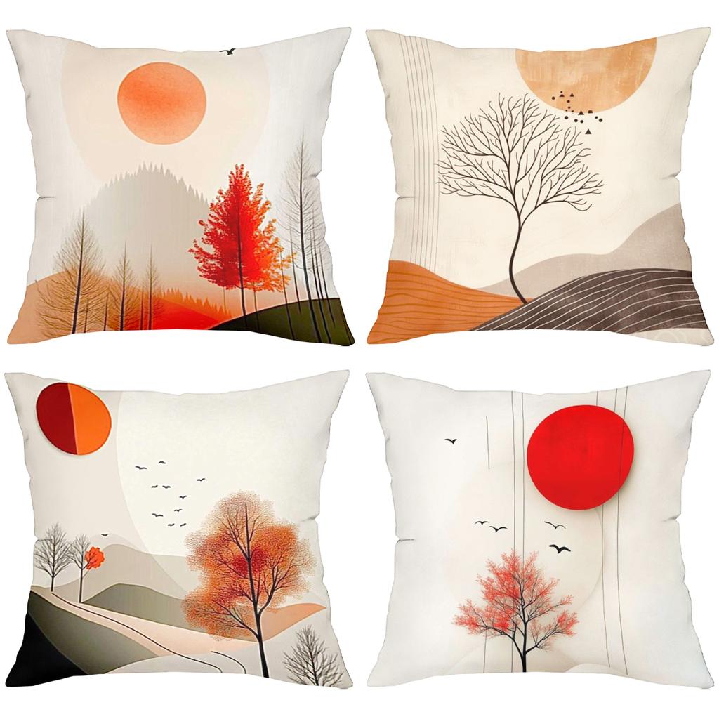 Autumn Landscape Pillow Covers Stylish Home Decor Polyester pillowcase, sofa decorative cushion cov Headboard Pillow