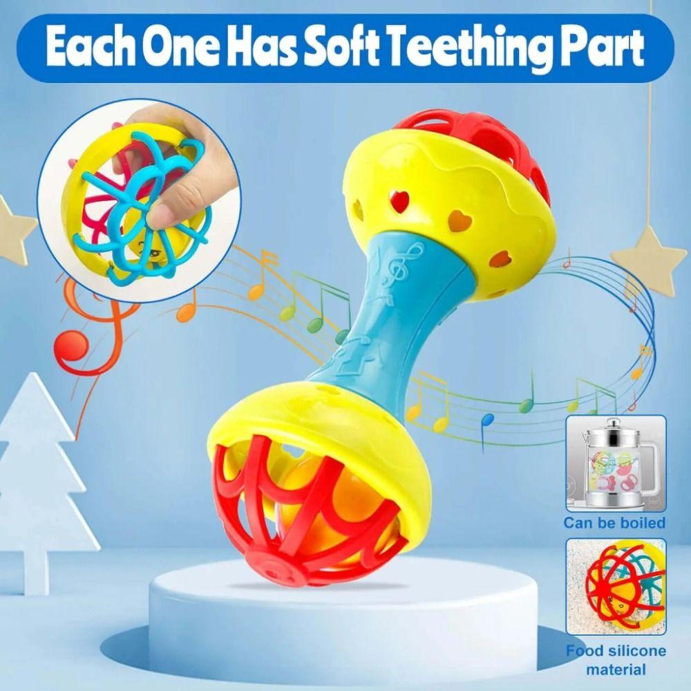 Chewable Musical Instrument Toys Non-Toxic Hand Bell Toys Baby Rattle  Ability Training