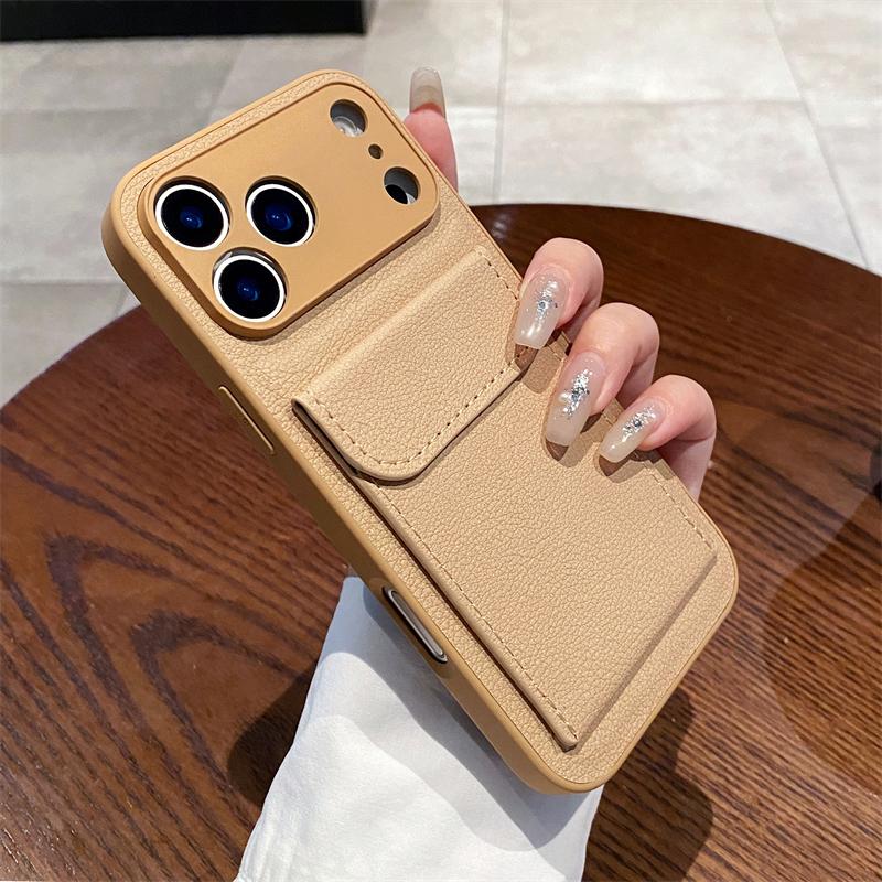Card Slot Pocket Holder Wallet Case for iPhone 17 Air 16 E 15 14 12 13 Mini 11 Pro Max X XS XR Shockproof Leather Cover
