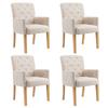 Day and Night - Day and Night Dining Chairs with Armrests 4 Units of Beige Fabric