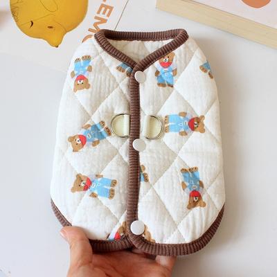 Mode Baumwolle Haustier Hund Kleidung Niedlicher Bär Verdickt Welpen Kleidung Weste Katzen Kleidung Winter Warm Teddybär Mantel Winter