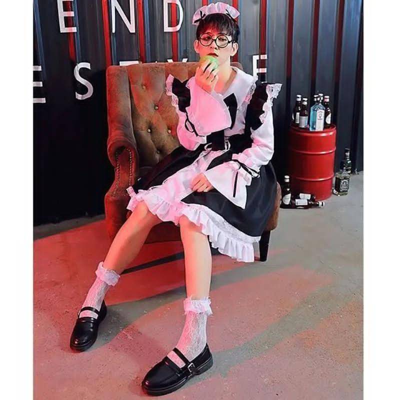 Game Themed Black White Maid Costume Cosplay For Anime And Cosplay Enthusiasts