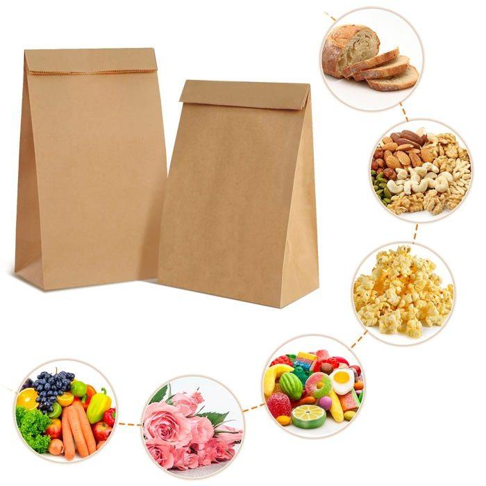 Sac kraft - weifeng - 100 pièces - 11x6x20cm - 70 g/m2 - sac cadeau polyvalent