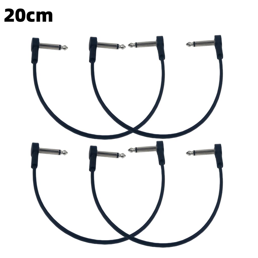 4Pcs 1/4" Right Angle Electric Guitar Pedal Audio Cable - Noise Free Space Saving Durable Pedal Board Cables for Guitar Pedals