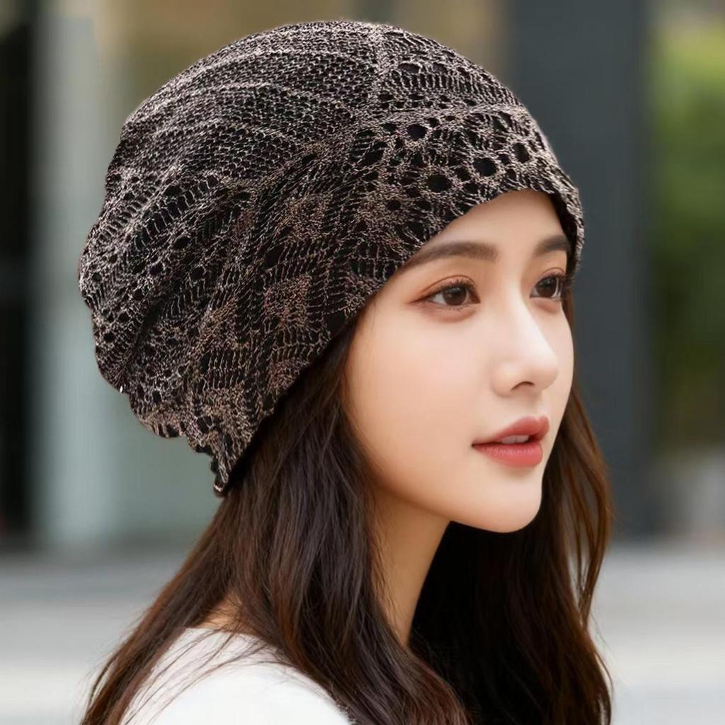 Women's Artistic Hollow Pattern Layered Summer Hat - Breathable, Fashionable & Retro Design for Casual Outings.
