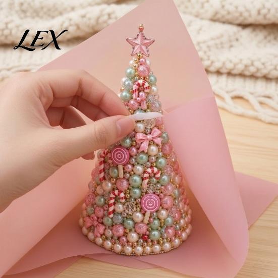 Immersive Handmade Experience Gift DIY Christmas Tree Beading Kit for Adults Beginners, 3D Ornament with Full Educational Art Tool Tools And