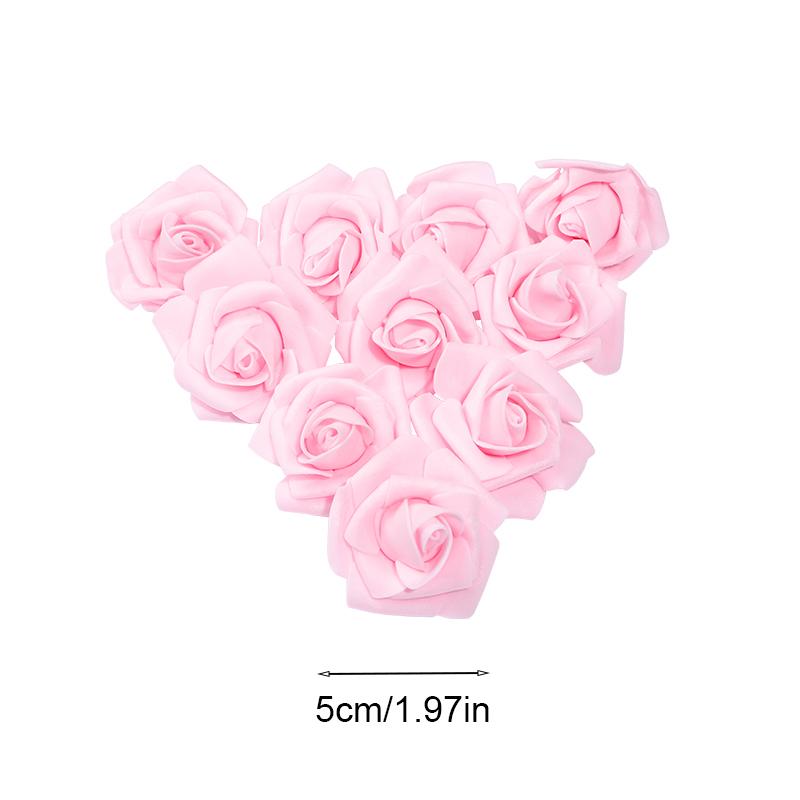 20/50Pcs 5cm Foam Rose Head Artificial Teddy Bear Roses Flower Handmade DIY Gift Decoration Wedding Party Christmas Home Decor
