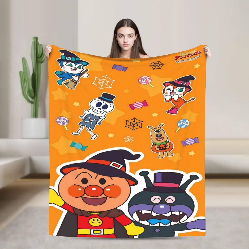 Anime Anpanman Blanket Quality Super Soft Throw Blanket Autumn Travel Office Outdoor Funny Bedspread