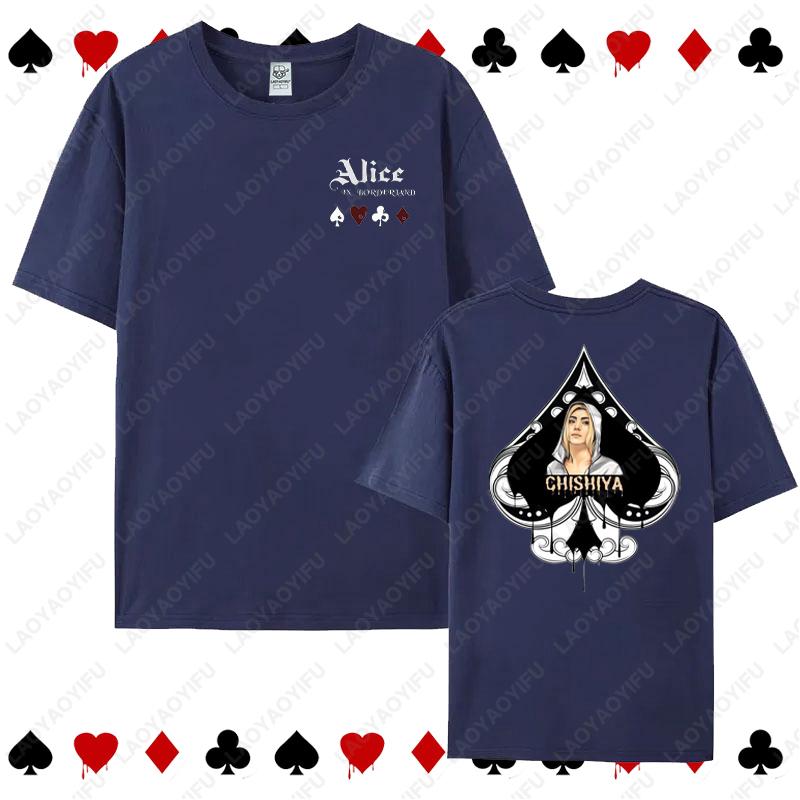 Alice in Borderland Cards Game Tops Anime Peripherals Suitable Enthusiast Unisex Tshirt Suitable Summer Women Men Cotton Tees