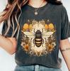 Cottagecore Bee T-Shirt, Floral Insect Graphic, Unisex Tee