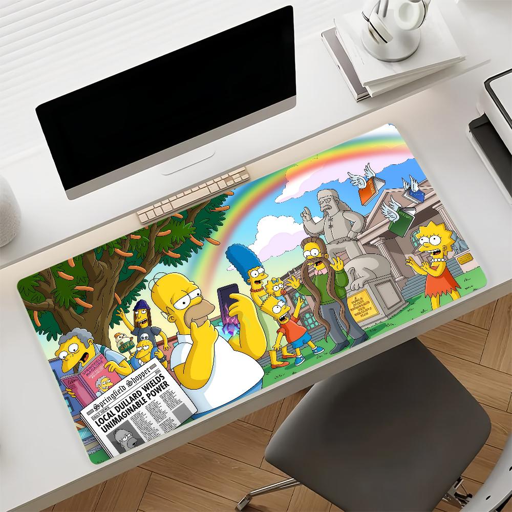 The S-simpsons Cartoon Mouse Pad Anti Slip Rubber Edge Locked Thickened Laptop Gaming Desk Mat