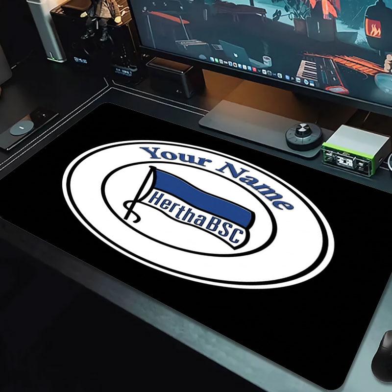 Hertha BSC Benutzerdefinierter Name Große Größe Mauspads Große Gaming Tischunterlage Rutschfest Laptop Tablet Großes Mauspads XXL Matte Mini-PC Spielmatte Mit Verriegeltem Rand