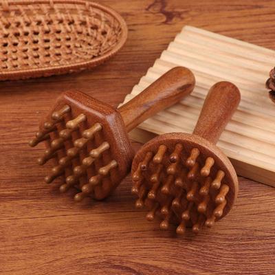 Portable Sandalwood Gua Sha Massage Tool Head Neck Leg Body Meridian Massager Lymphatic Muscle Relief Pain Deep Tissue Massage