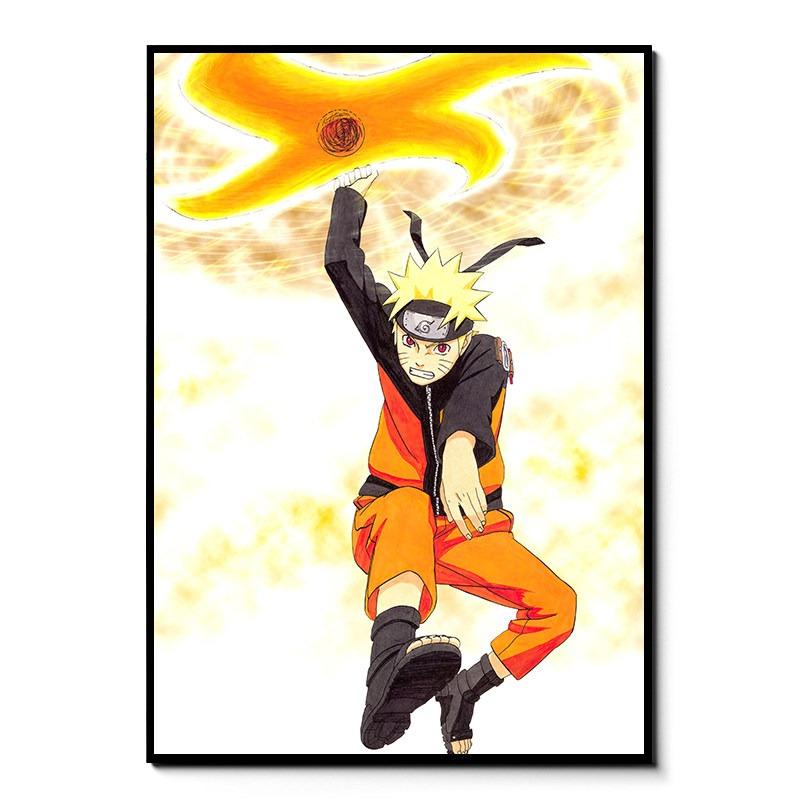 Japanese Anime Naruto Uzumaki Frameless Canvas Core Print - HD Poster Home Decor for Living Room Bedroom Anime Peripheral