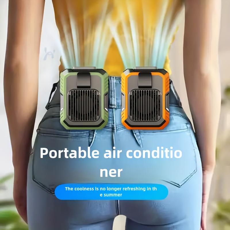 Portable Waist Clip Fan Rechargeable Personal Air Cooler with 3 Wind Speeds LED Light Hands-Free Cooling Outdoor Work Camping