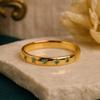 Star Elegant Emerald Wedding Band for Women – Yellow Gold Plated 925 Sterling Silver Ring | Minimalist Stacking, Engagement, Anniversary, Promise Gift