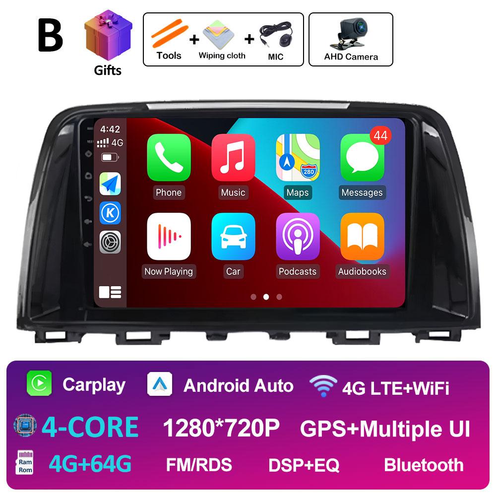 Android 14 DSP Stereo For Mazda 6 GJ Atenza 2012 2013 2014 2015 2016 2017 Navigation GPS Wireless Carplay Autoradio Touch Screen