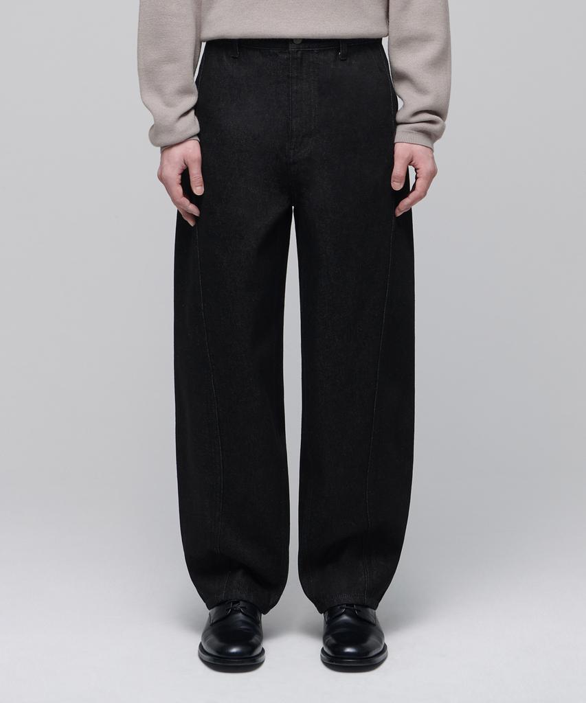 Musinsa Standard Twist Semi-Balloon Denim Pants [Raw Black]