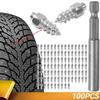 100PCS Wheel Tire Studs Spikes Winter Lugs Screw Snow Ice Anti-Slip Cleats For Car Motorcycle SUV ATV Truck Boots 4x9/12mm