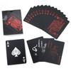 1 Sada Vodotěsná Čistě Černá Plastová Pokerová Stolní Hra Karta PVC Magická Hrací Karta