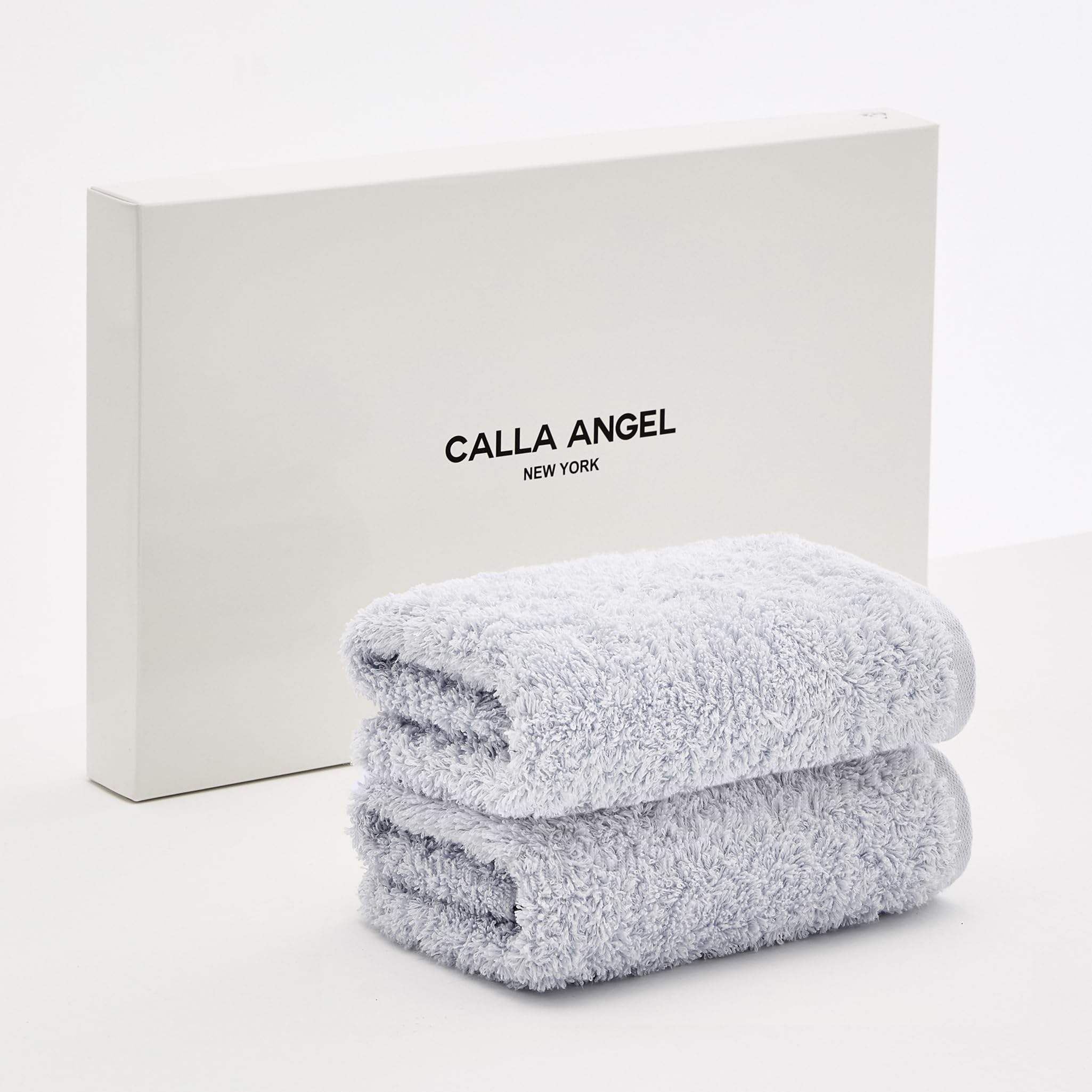 

Calla Angel New York Egyptian Staple GIZA86 Luxury Face Set of Loosely Highly Pile Solid Gift Flora Series 35 x 75 Ice Blue [100% Extra-Long Cotton]