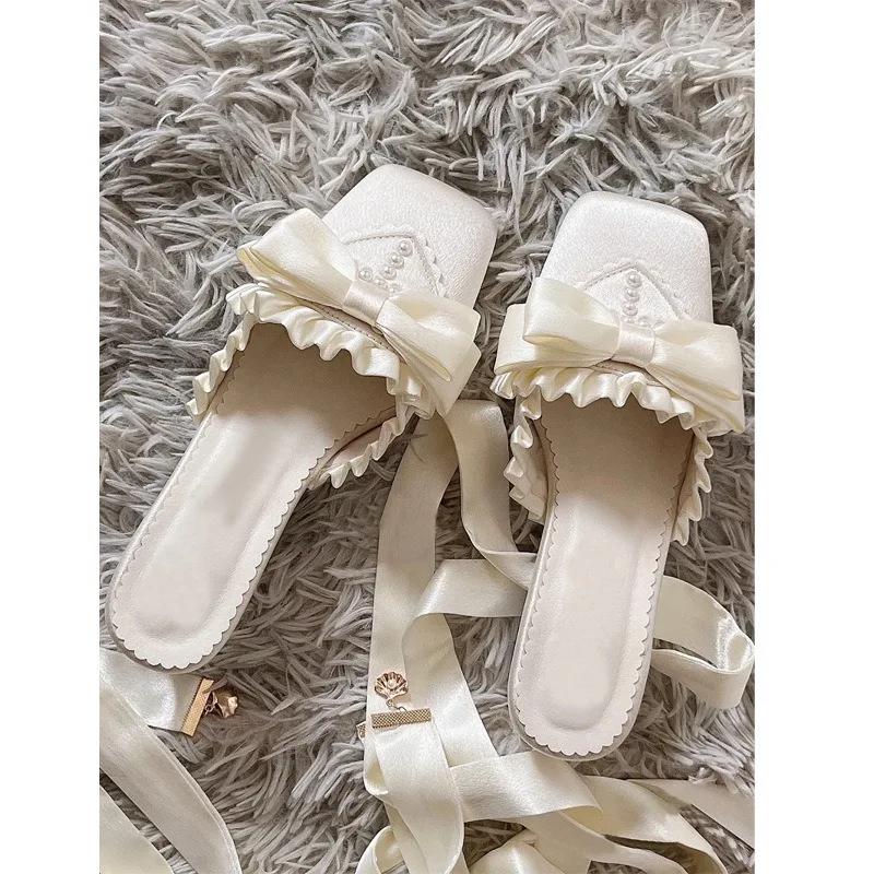 Französischer Feen-Schnürschuh Ballett Dick mit Lolita-Design Sinn für Minderheit Abend Sanfte Abendwind-Pumps