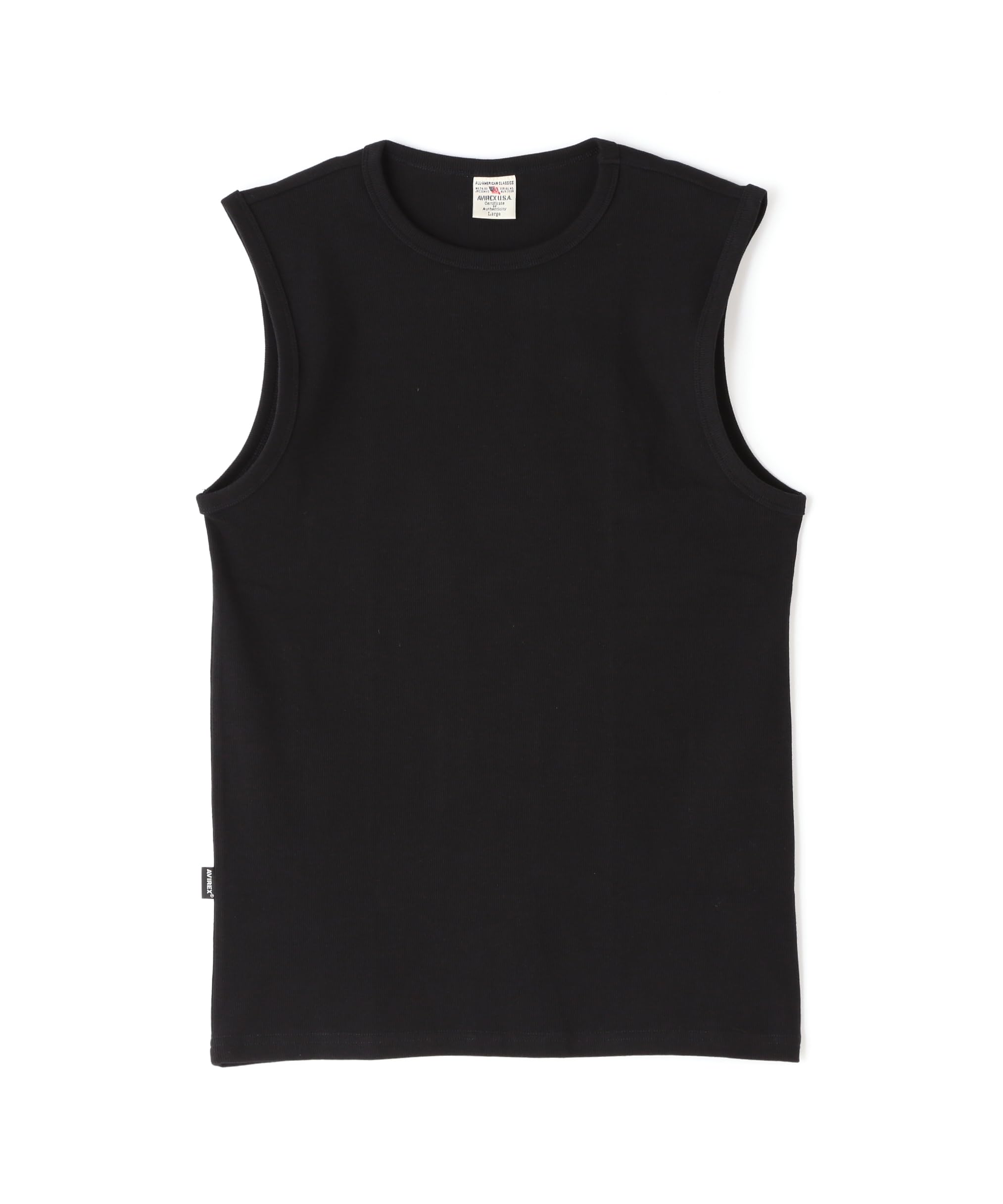 AVIREX DAILY NO SLEEVE SHIRT men s M 010 black 783-4935001