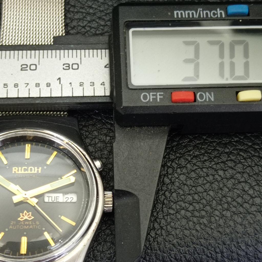 ZEGAREK MĘSKI VINTAGE RICOH R31 AUTOMATIC JAPAN CZARNY KOLOR TARCZY a500604-5 R153-a500604