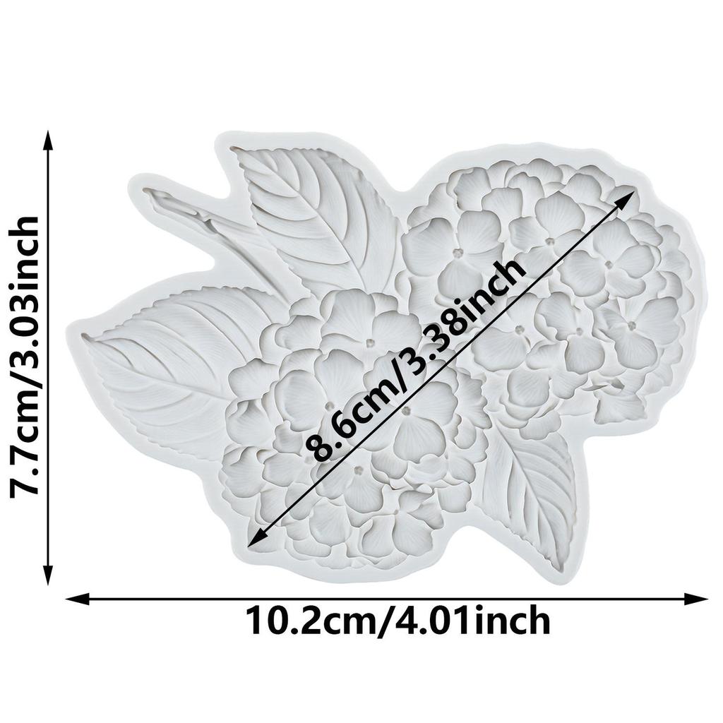Stampo in Silicone a Forma di Fiore Fiore di Ortensia Stampi per Fondant Strumenti per Decorare Torte Topper per Cupcake Caramelle Argilla in Resina Stampo per Cioccolato Gumpaste
