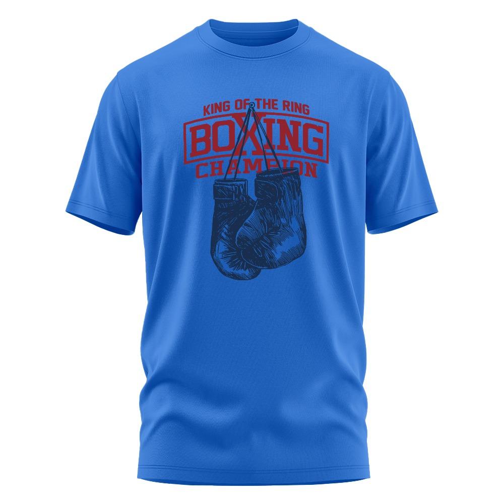 Boxing Champion King Men's and Women's Printed T Shirt Retro GYM Clothing Cotton Top Short Sleeve