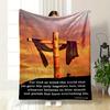 Christian Scripture Sunset Throw Blanket  Printed Blanket for Living Room Bed Couch Lunch Break Soft Cozy Blanket for Friend's Festival Gift