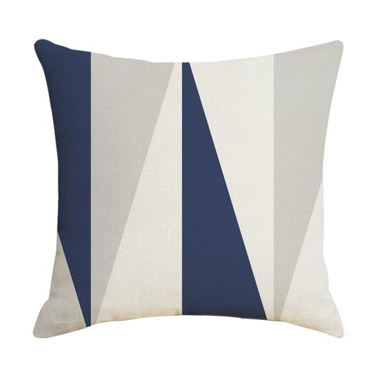 Geometric Pillow Cover, Washed Linen Look Throw Pillow Case with Hidden Zipper, Minimalist Cushion Cover for Sofa, Bed, Office, Cozy Home Decor